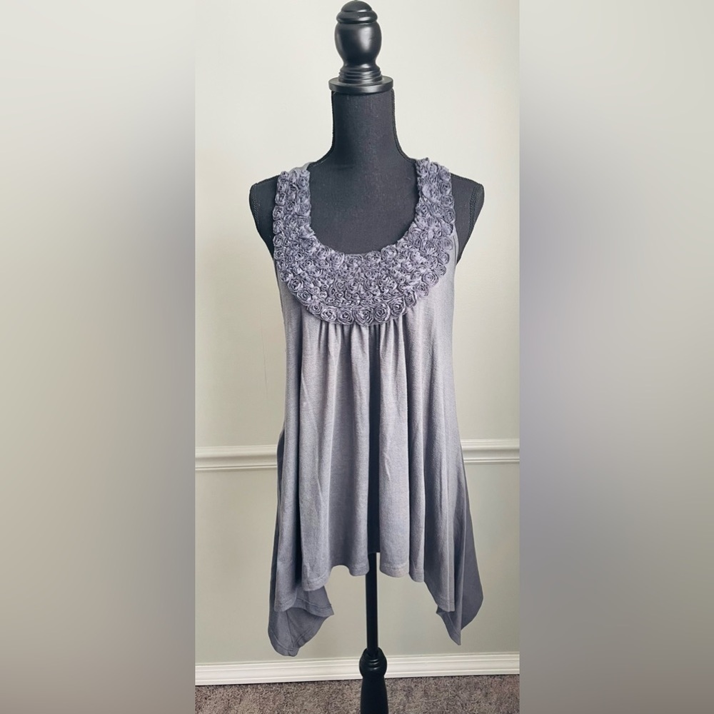 HYPNOTIZED Racerback Floral Neck Tunic Tank Top Size M